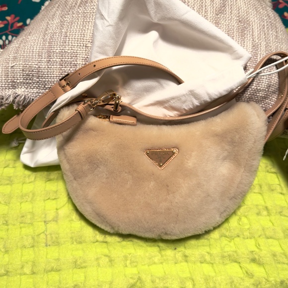 Prada Arque Shearling Shoulder Bag - Picture 5 of 8
